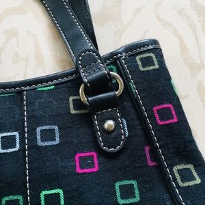 Nine West Small Black Handbag with Colorful Design